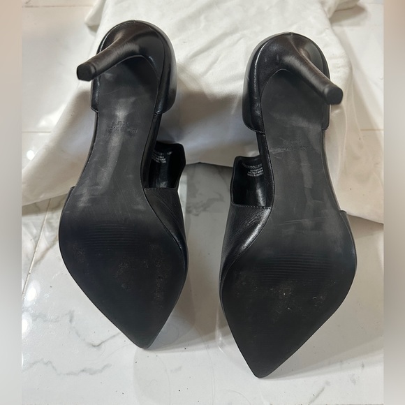 Steve Madden Dolly Pointed Toe Pumps - Black Leather, Size 10 - Picture 4 of 4